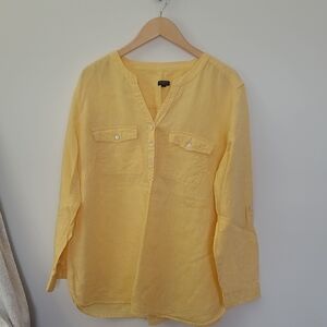 Talbots Yellow Linen Tunic 2X